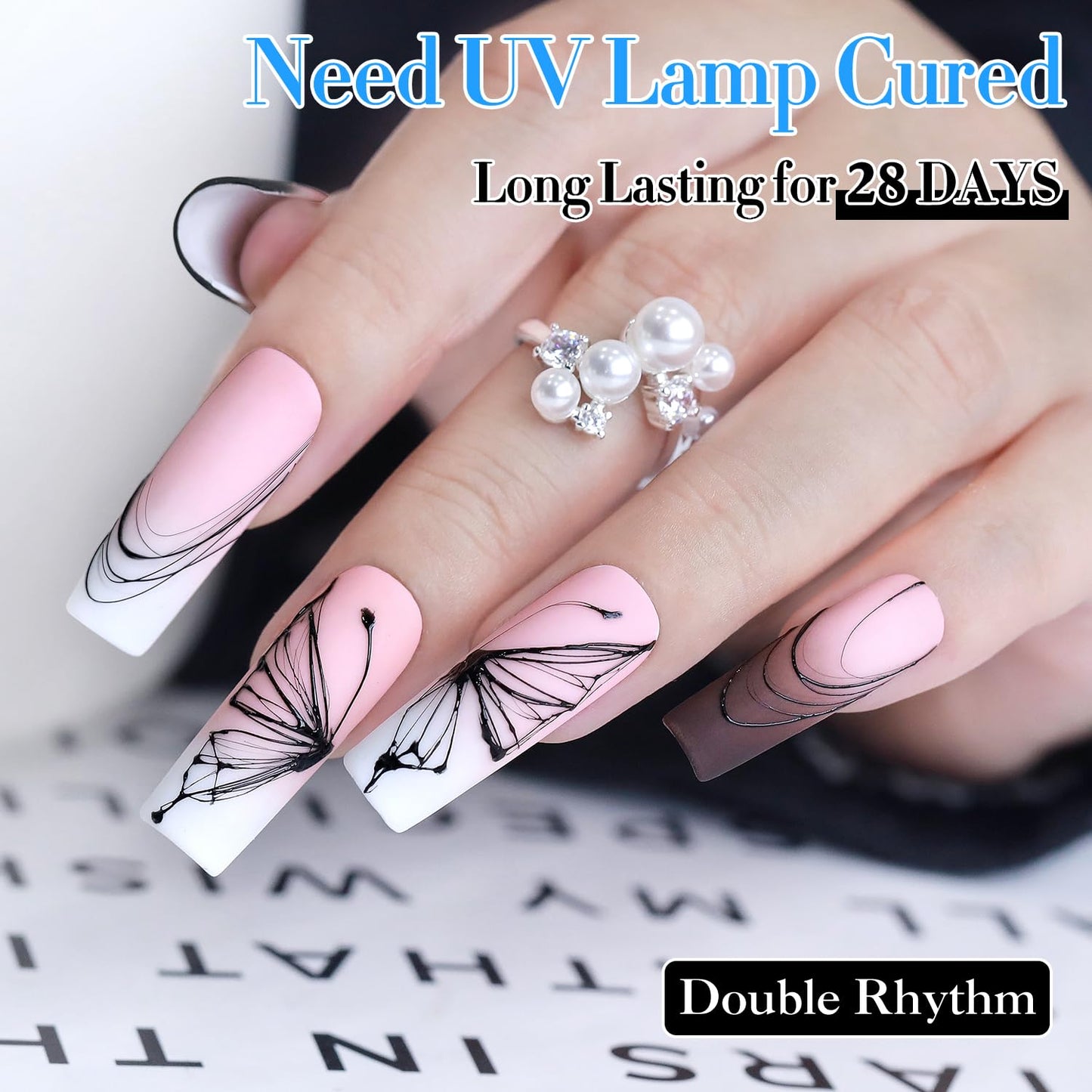 Double Rhythm 3D Nail Gel Solid Sculpting Gel for Nail Art Non-Sticky Hard Gel for Building Carving Molding Nail Extension Soak Off UV/LED Salon Home DIY 0.5 Oz (Spider Black)