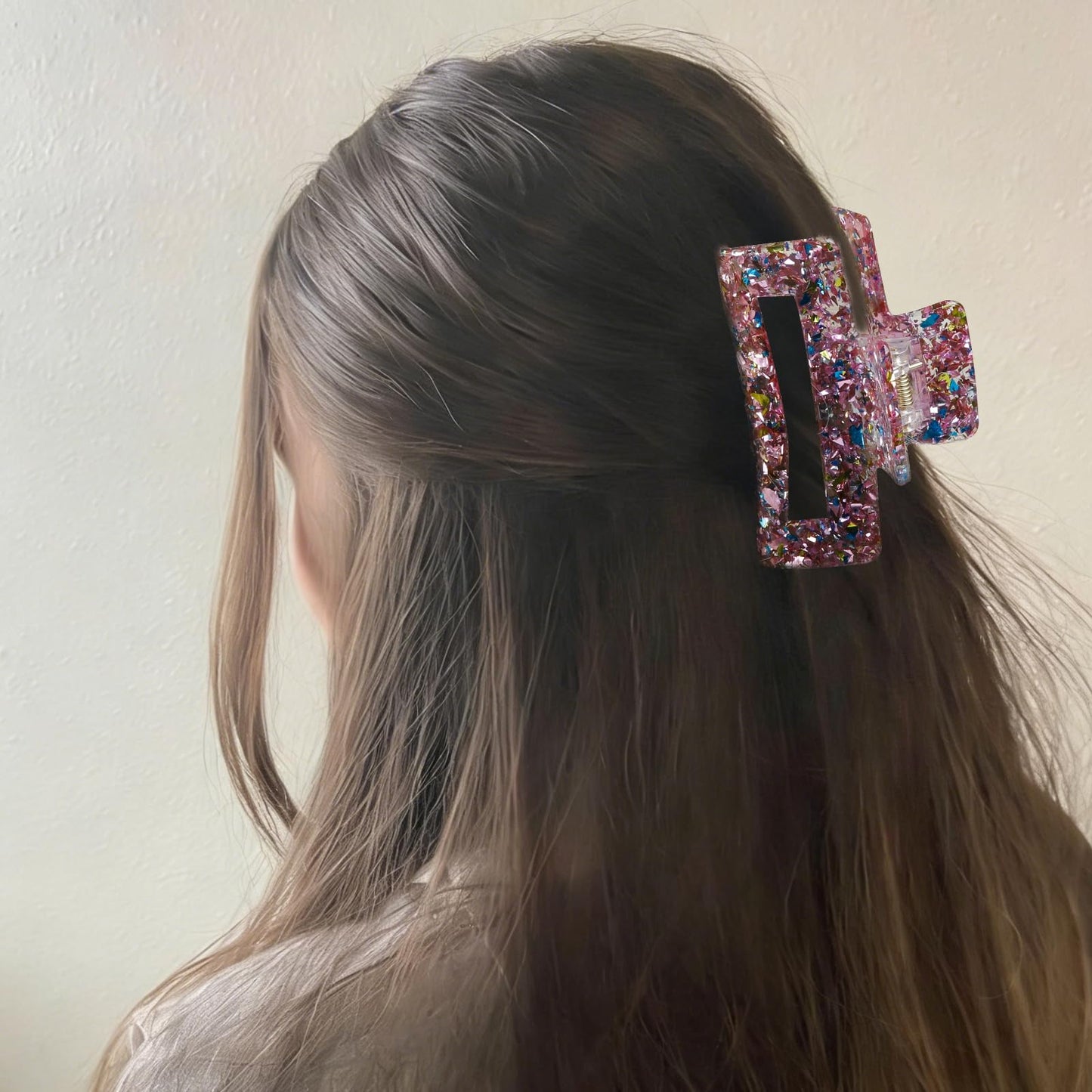 3PCS Glitter Hair Claw Clips for Women, Strong Hold Hair Clips for Thick Hair Non Slip Hair Barrette Jaw Clamps Tight Hair Clip for Women, 3.5 Inch