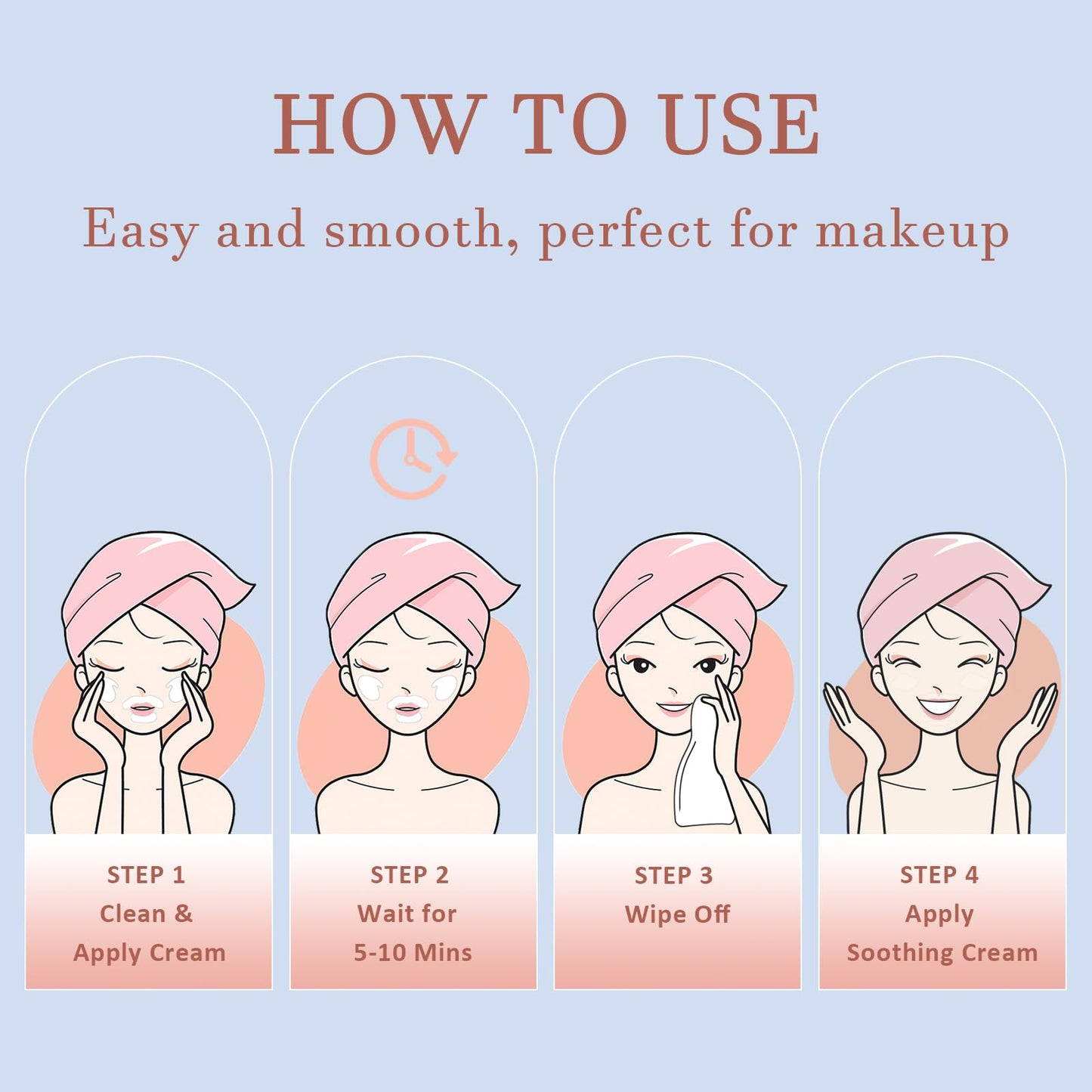 Facial Hair Removal Cream for Women with Calming Cream & Spatula, Depilatory Cream for Face, Flawless 4 Min Unwanted Face Body Pubic Hair Remover Cream At Home, 2.37 fl.oz