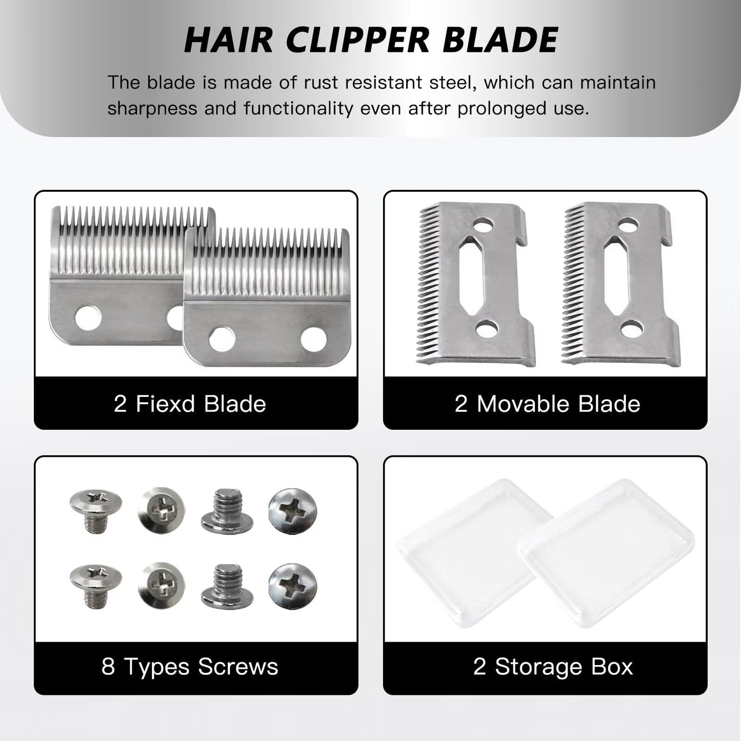 WELURE 2 Hole Clipper Blade Replacement Fit for Wahl Fit for Precision Premium Smooth Cut/ElitePro/ExtremeGripPro/ MC3/ ProSeriesPlatinum/Self-CutPro/Pet-Pro/ *NotfitMulti-Purpose79607