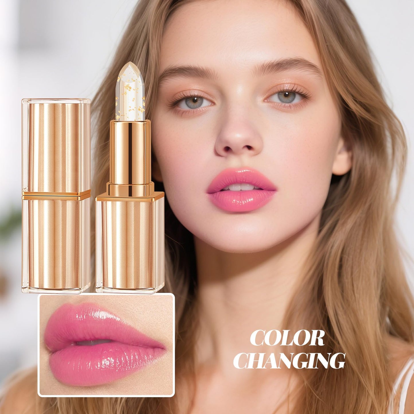 TAEERY Color-changing Lip Stain, Lip Tint, Tinted Lip Balm, Lipsticks for Women, Suitable for All Skin Tones, Create a Charming Look, Moisturizing Lips, Long-lasting Waterproof Gold leaf (3.5g * 2)