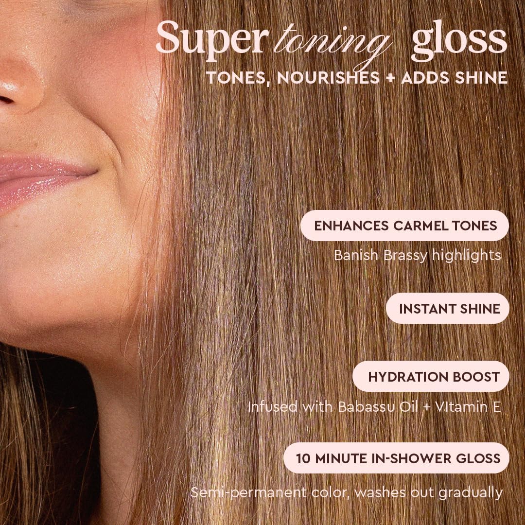 Glaze Super Gloss Color Conditioning Gloss – Caramel Lights for Medium to Dark Brown Hair with Highlights – Rinse Out Semi-Permanent Hair Gloss that Enhances Color and Boosts Shine & Hydration