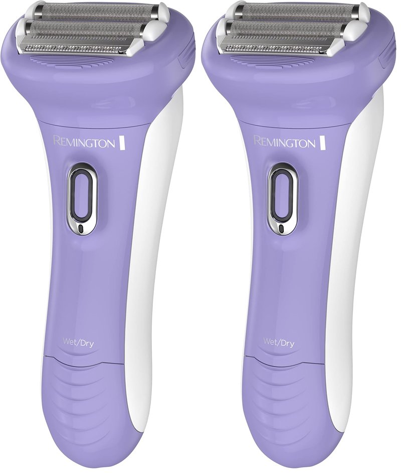 Remington Smooth & Silky Electric Shaver for Women, 4-Blade Smooth Glide Foil Shaver and Bikini Trimmer with Almond Oil Strip, Shave Wet or Dry (Pack of 2)