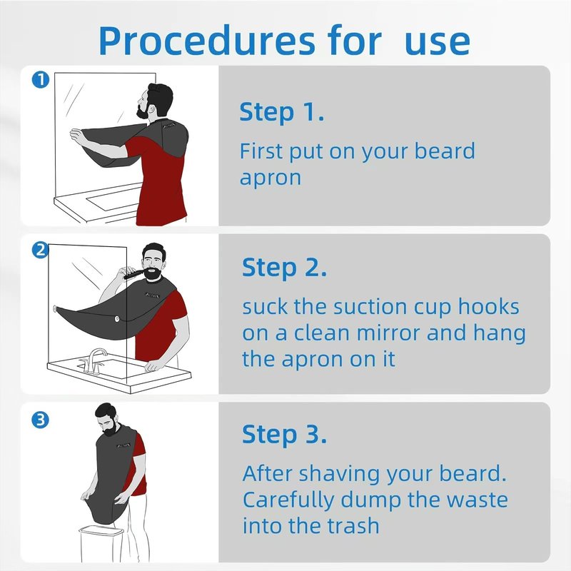 IALTMEI Beard Bib, Non-Stick Beard Apron, Waterproof Beard Trimming Catcher, Breathable Beard Catcher for Shaving, Premium Beard Accessories for Men, Gifts for Men Husband Boyfriend