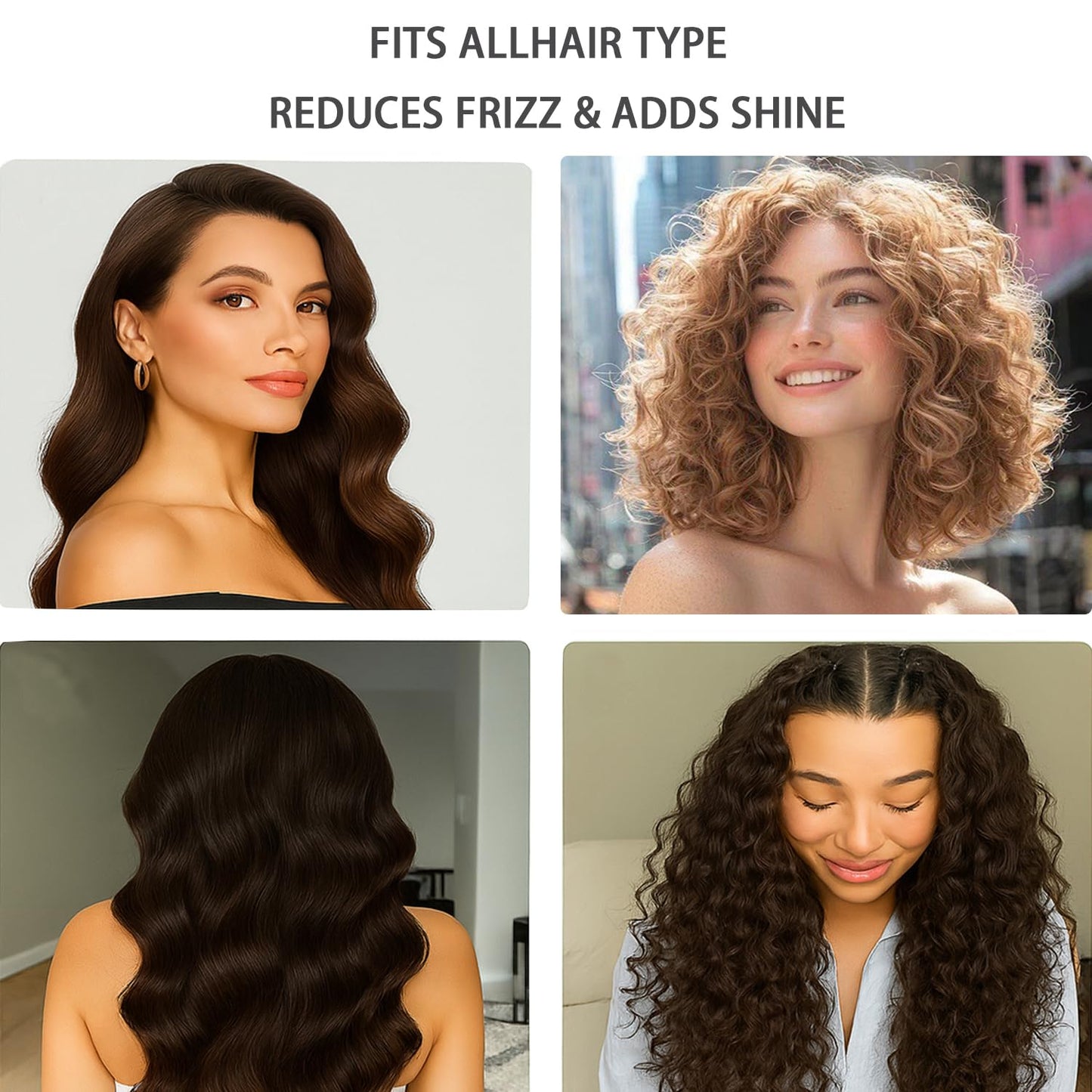 Curl Defining Brush - Vented Curly Hair Detangler for Effortless Styling | Reduces Frizz, Black