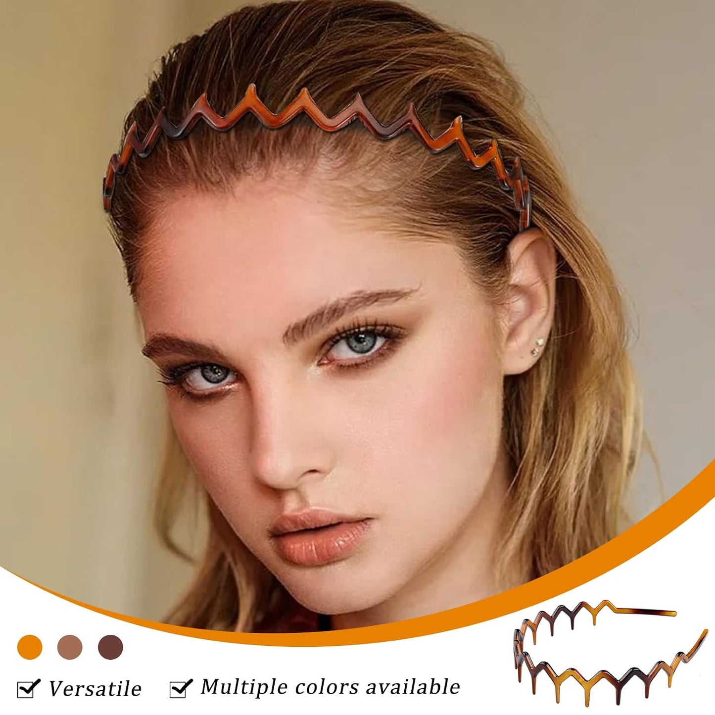 Zig Zag Shark Tooth Headbands - 6Pcs U-Shaped Hair Bands for Women | Wavy Teeth Design