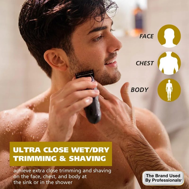 Wahl 3024497Commando Cordless Rechargeable Manscaper Wet/Dry Trimmer - Body Groomer for Men, Black