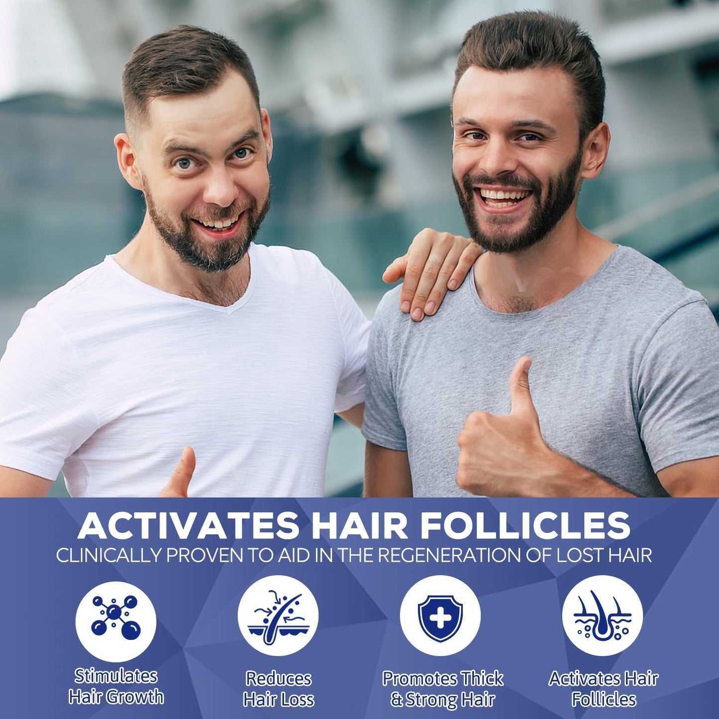 5% Minoxidil for Men and Women, Hair Growth Biotin Serum, Hair Beard Regrowth Treatments, Extra Strength Hair Loss to Regrow Thicker, Topical Solution, 2 Months Supply, Dermatologist Recommended