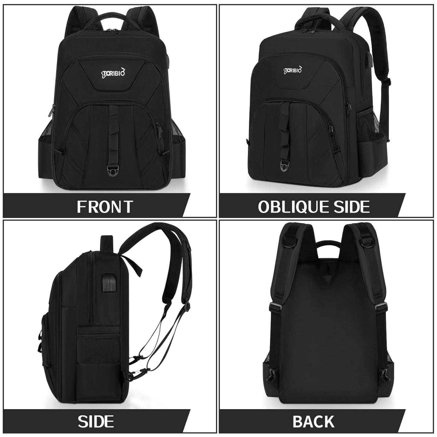 TORIBIO Barber Supplies Bag Backpack for Clippers and Supplies,Portable Barber Clipper Bags for Men,Large Hairstylist Travel Bag for Tools