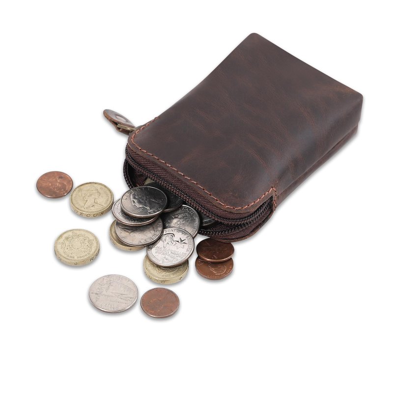 CestAntiQ Premium Full-Grain Leather Playing Card Case Zippered Card Deck Holder for Poker and Bridge Travel Accessory Secure Multi-Purpose Wallet Compatible for Pockemon Cards Holder Brown