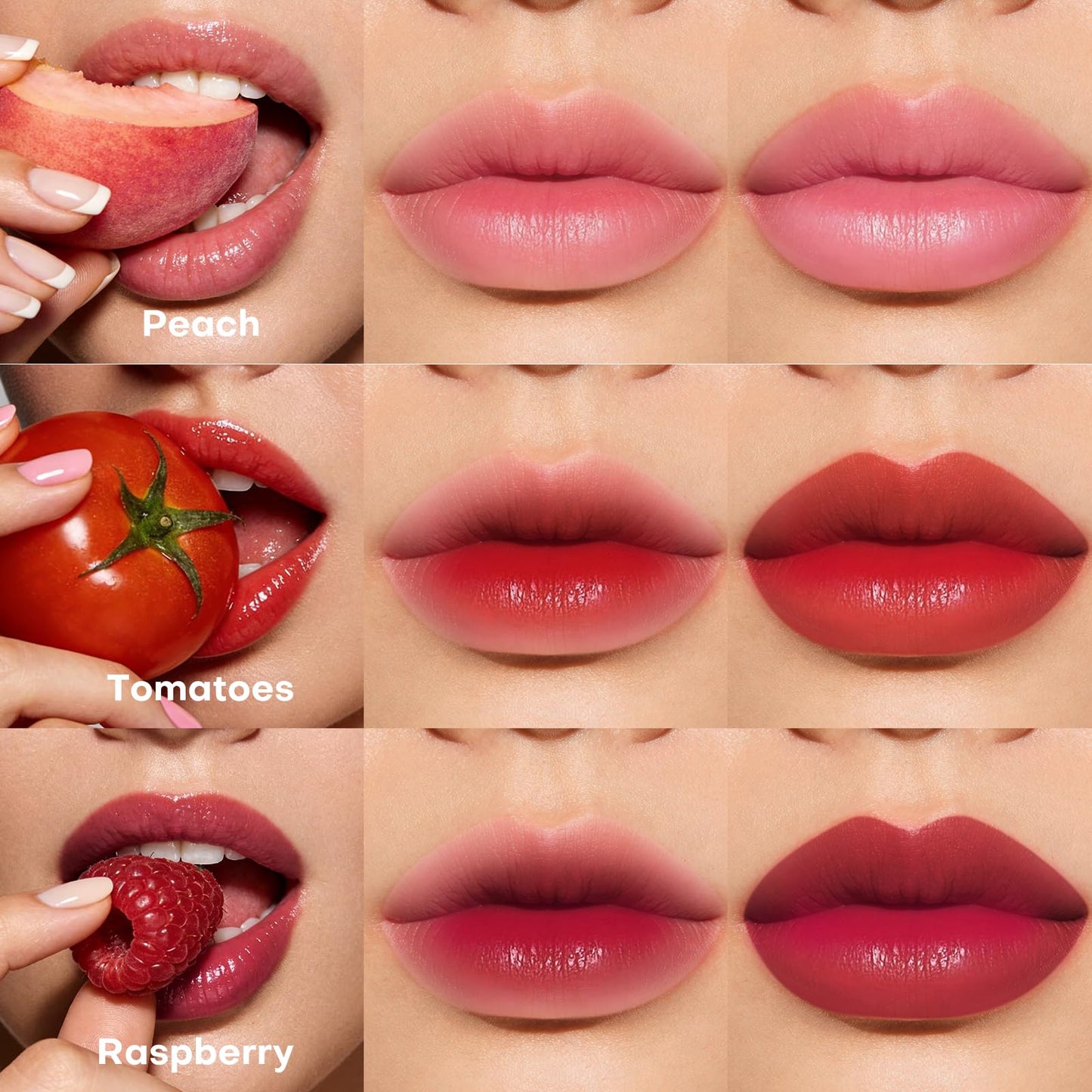 bayfree Lip Tint Stain Set, 7 PCS Lip Stain Long Lasting Waterproof, Hydrating Non-Sticky Liquid Blush & Water Tint, Transfer-Proof, High Pigment Matte Finish,Vegan Korean Makeup Set (fruit land)
