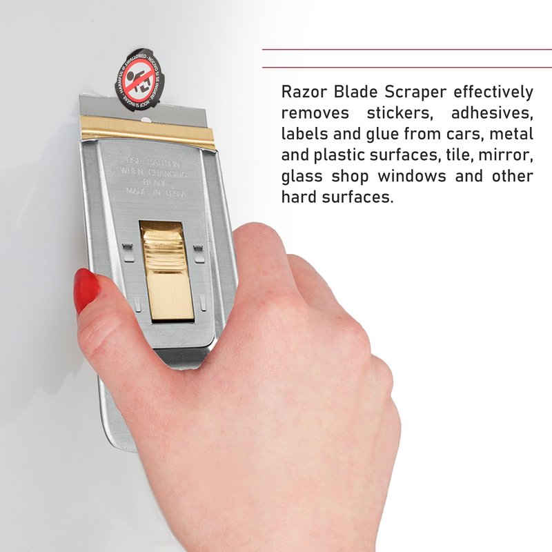CANOPUS Razor Blade Scraper Tool, Razor Blade Holder, Window Scraper with Razor Blades, Scraper for Glass, Oven, and Cooktop, Sticker Remover Tool, Windshield Scraper