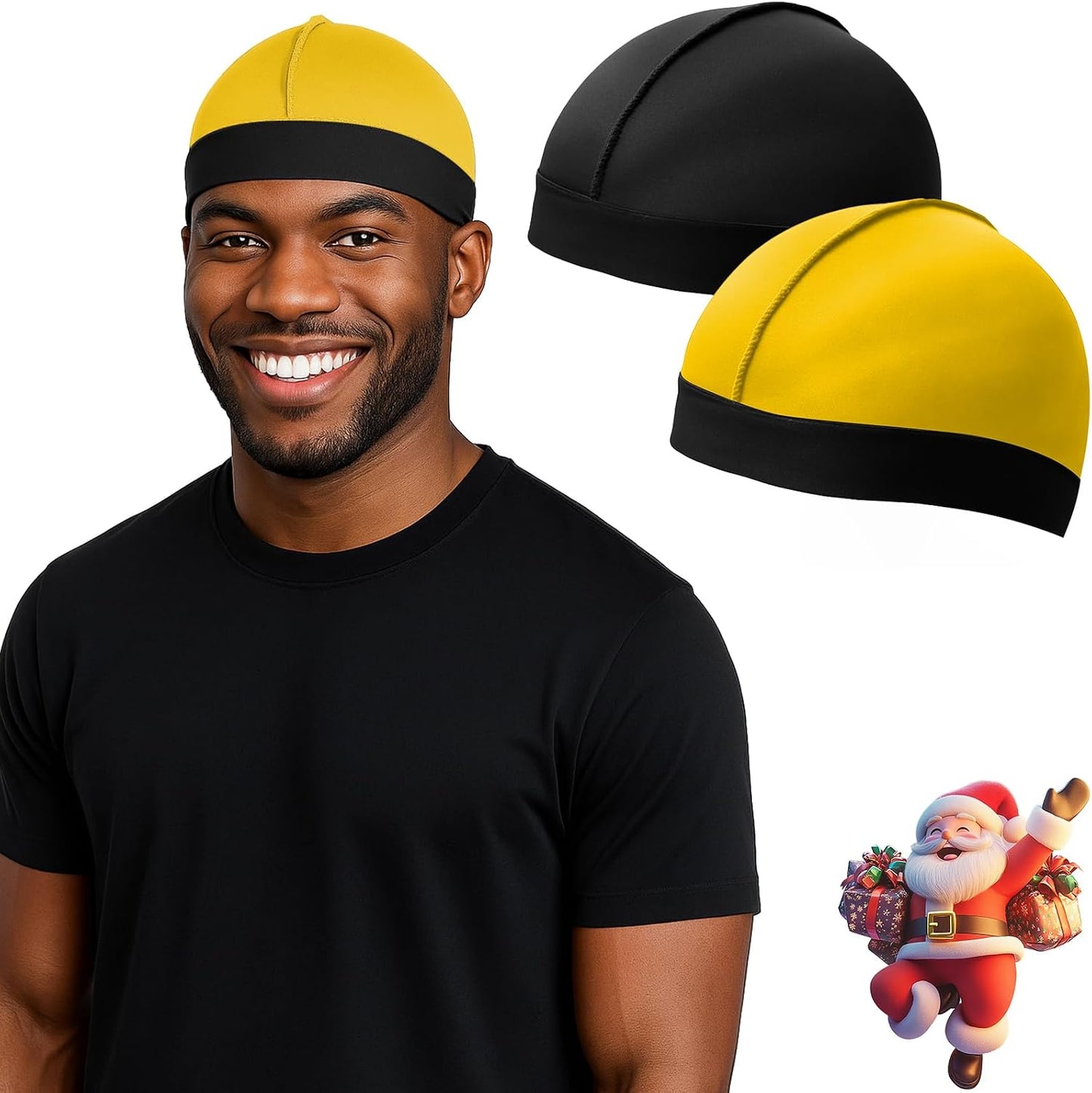 Adjustable Wave Caps for Men - Premium Elastic Stocking Cap for 360, 540, 720 Waves | Comfortable Fit