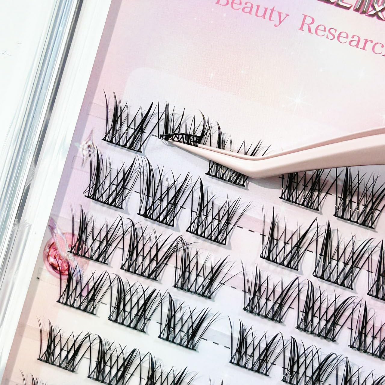 Individual Cluster Lashes, Natural Curl False Eyelash Extensions with Clear Case, DIY Lash Clusters
