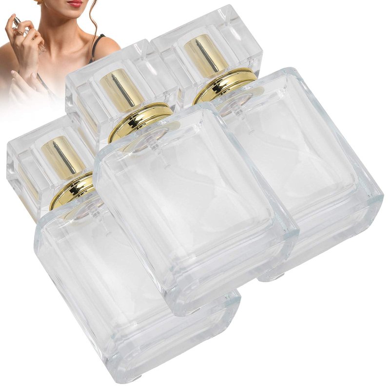 50ml Refillable Perfume Bottle – Glass Spray Atomizer with Applicator, Transparent Empty Container for Travel & DIY Perfume (03)