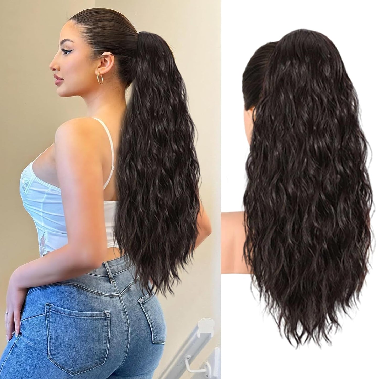 Curly Ponytail Extension - 10 Inch Drawstring Gray Synthetic Hairpiece for Women | Perfect for Daily Wear & Parties
