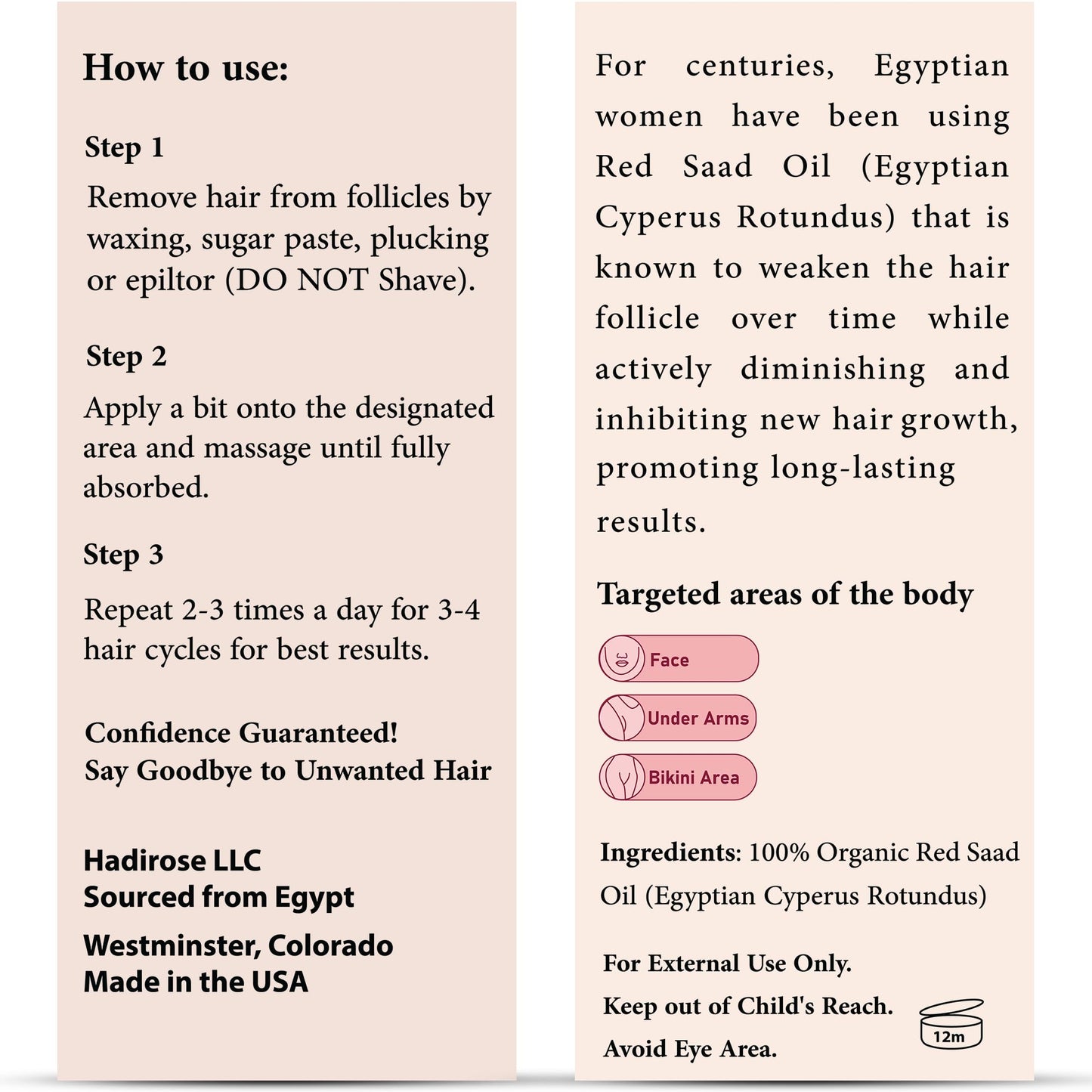 SILKY RED 100% Egyptian Cyperus Rotundus Hair Removal Oil | Pure Red Saad Oil Concentrate | Post-Wax Care | Skin Nourisher | Hair Growth Inhibitor | Original Scent | Made in the USA.