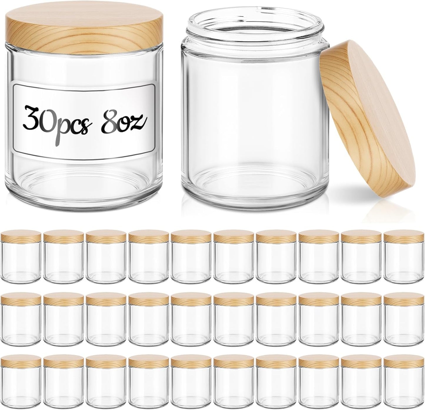 Amber Glass Jars - 2 oz Leakproof Containers with Black Lids | 36 Pack for Lotions, Powders & Candle Making