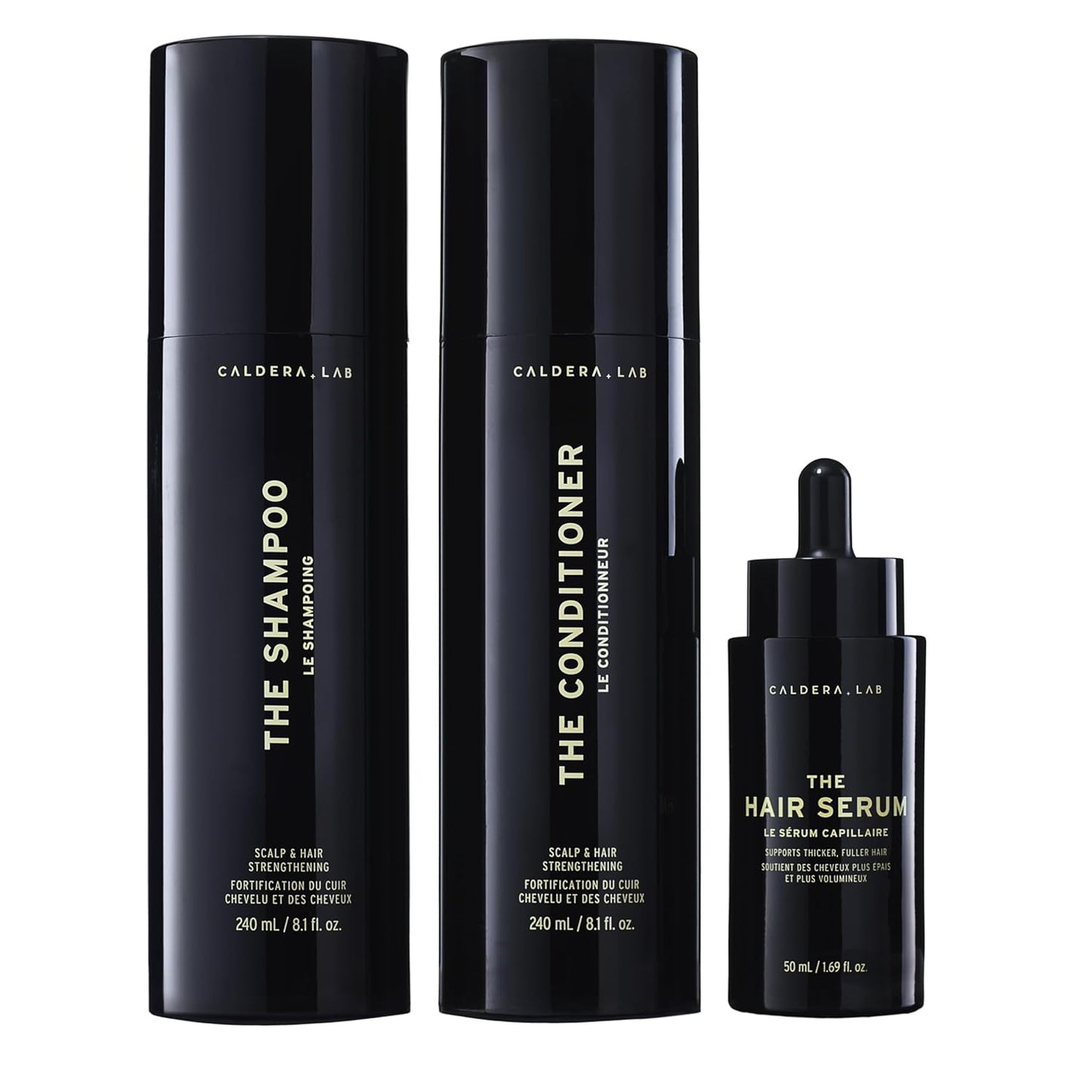 Caldera + Lab Hair Care System | Men’s Bundle for Healthier, Fuller Hair - Sulfate-Free Shampoo, Conditioner & Serum Set