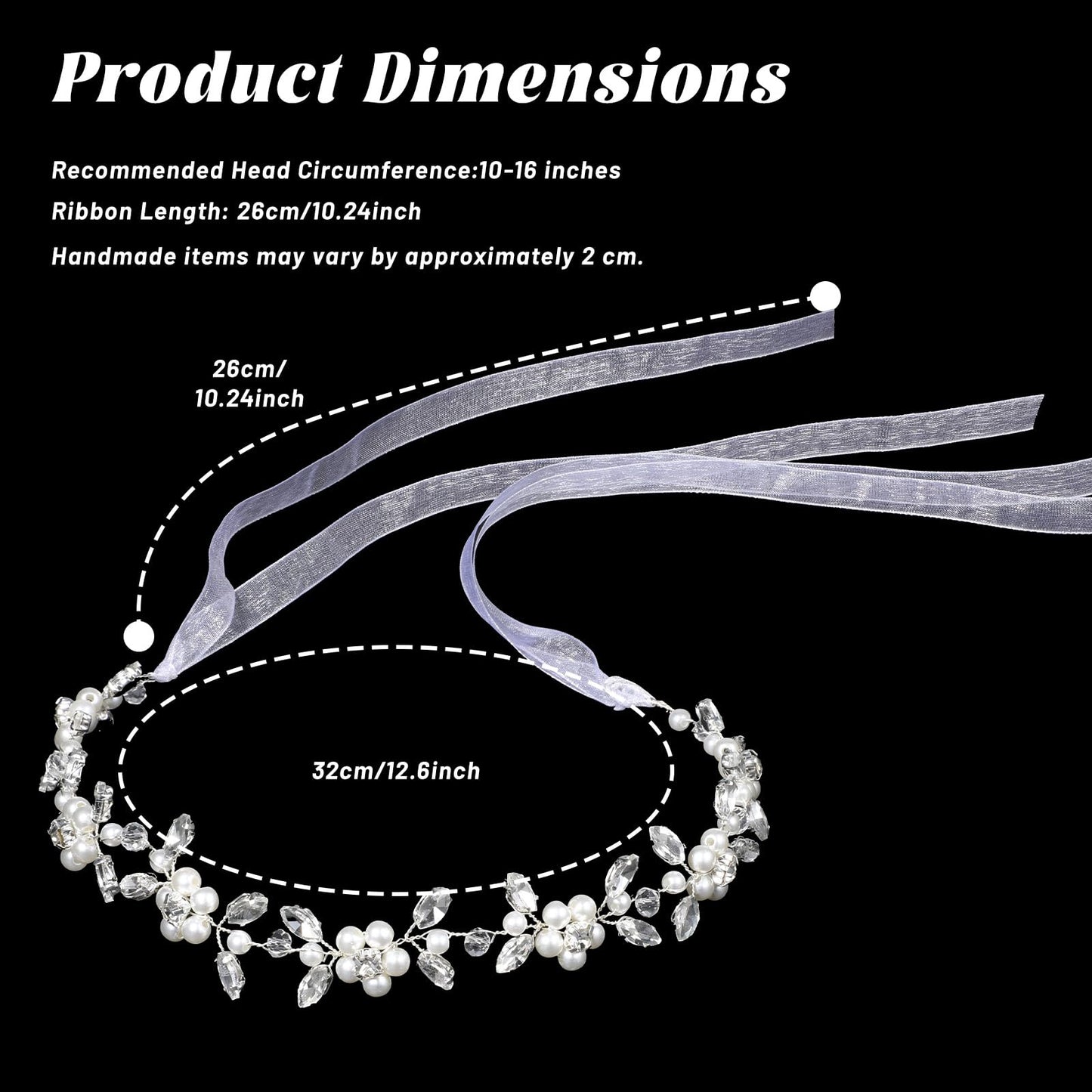 Josojoou Sparkling Flower Girl Headpiece, Crystal Pearl Bridal Headband, Princess Style Flower Girl Headband for Birthdays, Parties, First Communion, Weddings, and Engagement Parties