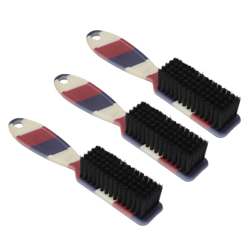 3 Pieces Barber Fade Brush, Soft Beard Fade Brush, Versatile Styling Cleaning Brush with Ergonomic Handle, Cleaning Nylon Brush for Beauty Salon, Home, Impact