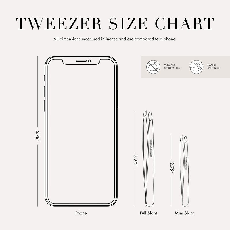 Tweezerman Mini Slant Tweezer - Tweezers for Eyebrows, Travel Tweezers for Eyebrows, Facial Hair (Dusted Onyx)