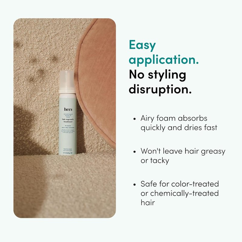 Hers Hair Regrowth Treatment - Extra Strength 5% Minoxidil Foam for Women | Non-Greasy, Unscented, 2-Pack
