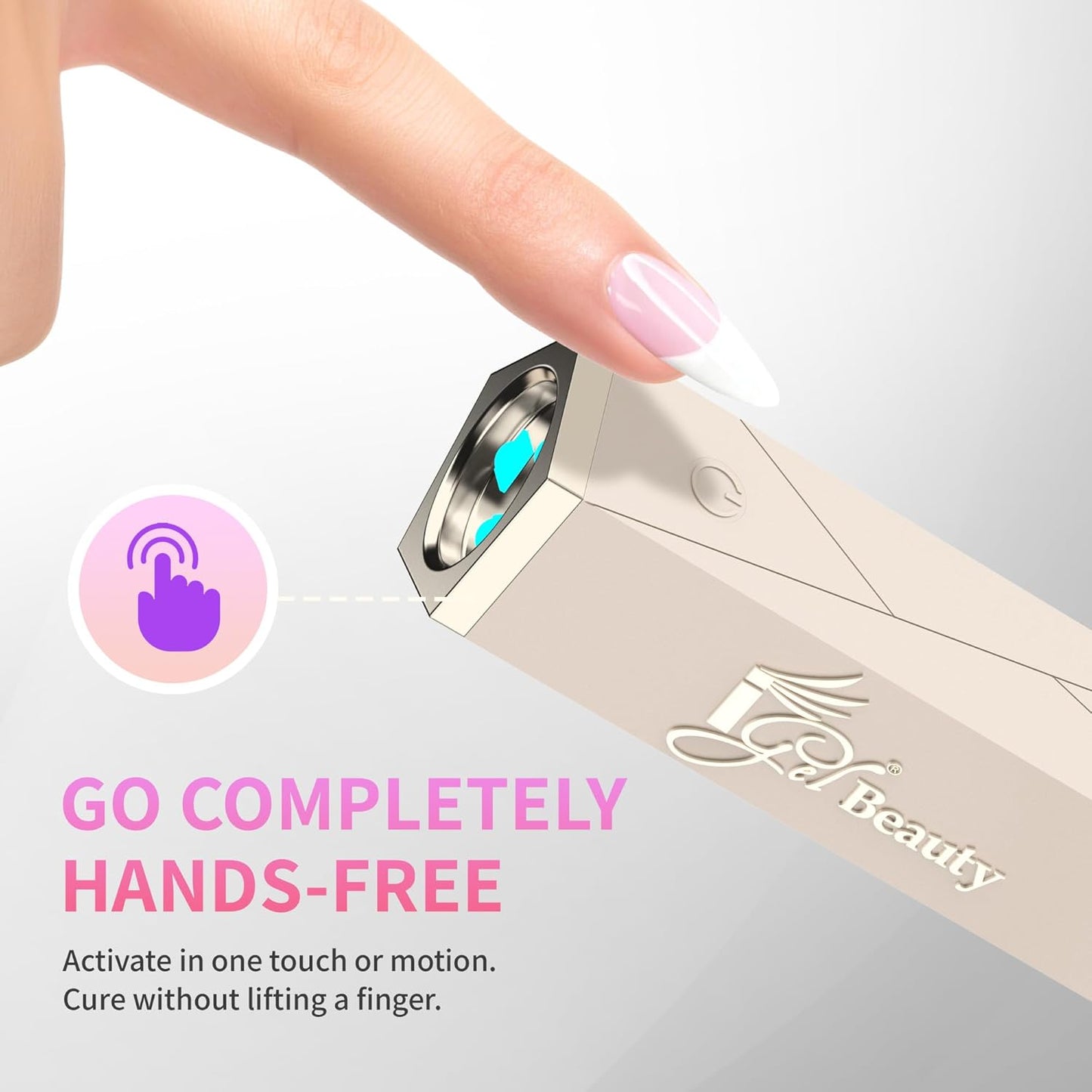 iGel Beauty PRO-X Mini LED Nail Lamp - Portable USB-C Rechargeable Flash Cure Light | Flexible Multi-Arm Design, Hands-Free Sensor