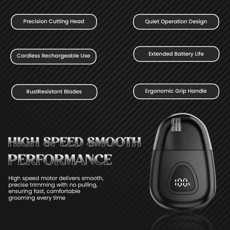 Infinity Choices Nose Hair Trimmer for Men Women - Electric Nose Hair Clipper with Replaceable Stainless Steel Blade, Powerful Motor, Wet/Dry Use, Portable USB Rechargeable Design | Black
