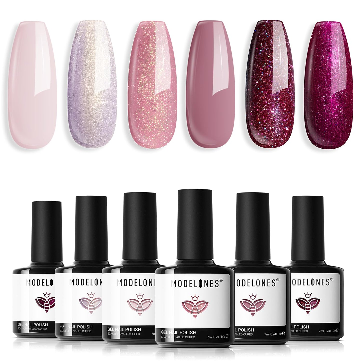 Gel Nail Polish Set - 6 Pastel & Neon Colors for DIY Manicure | Soak Off, LED Compatible