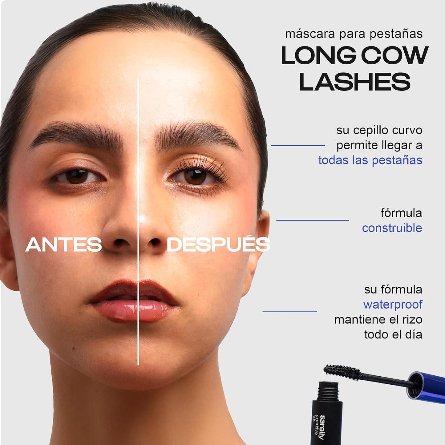 SARELLY Mascara Kit - Waterproof Volume & Gentle Eye Makeup Remover | Vegan & Cruelty-Free | 3-Pack