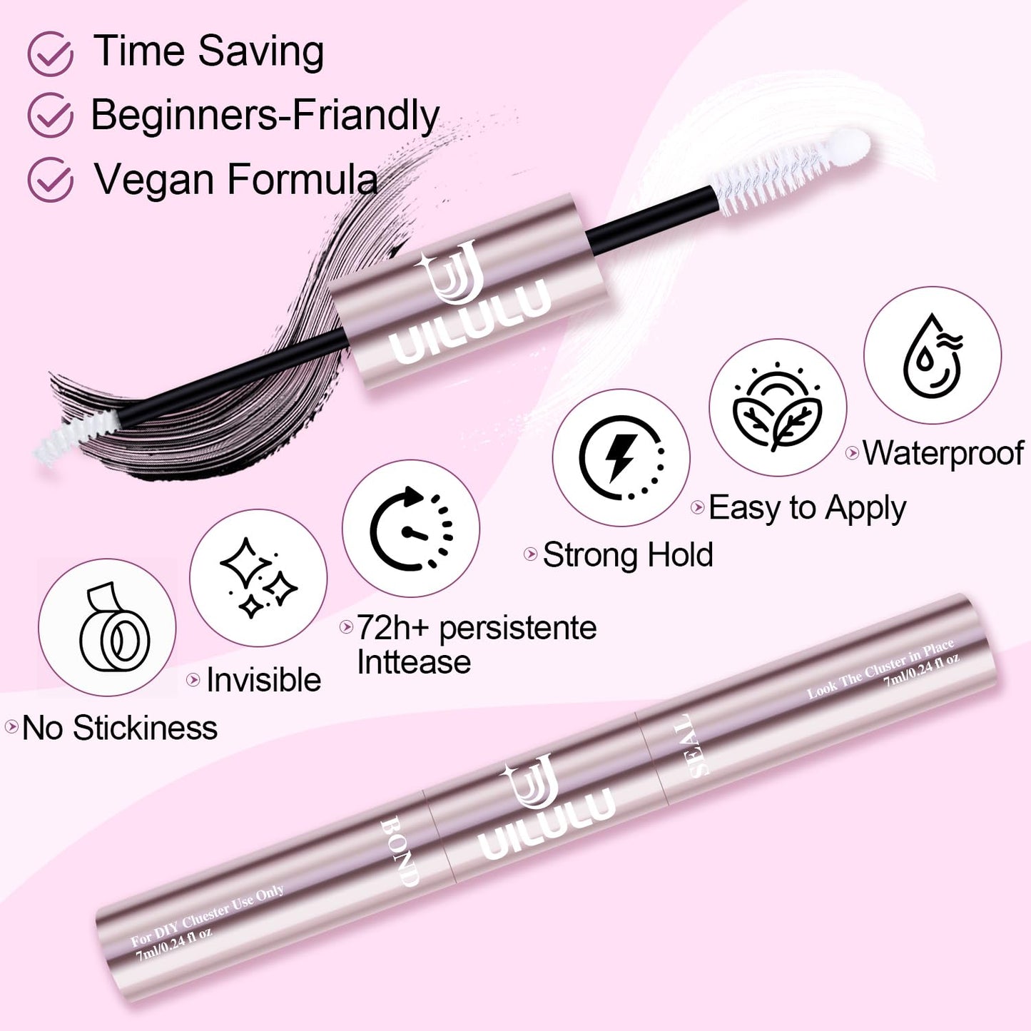Lash Cluster Glue - 2-in-1 Bond & Seal for Long-Lasting Eyelash Clusters | 14ml Total