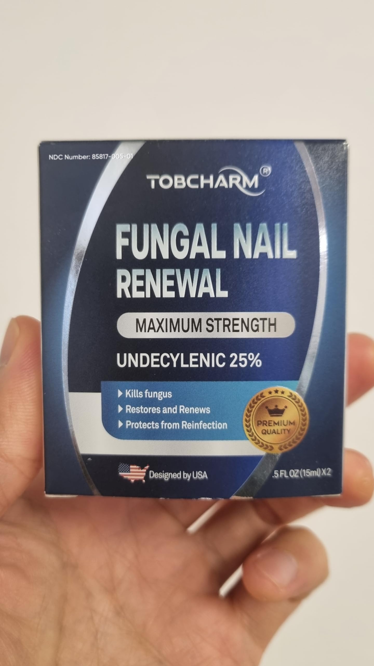 Tobcharm Toenail Fungus Treatment For Toenail & Finernails, 25% Undecylenic acid, Toe Nail Fungus Treatment Extra Strength, Tea Tree Oil for Tonail Fungus Treatment, Blue
