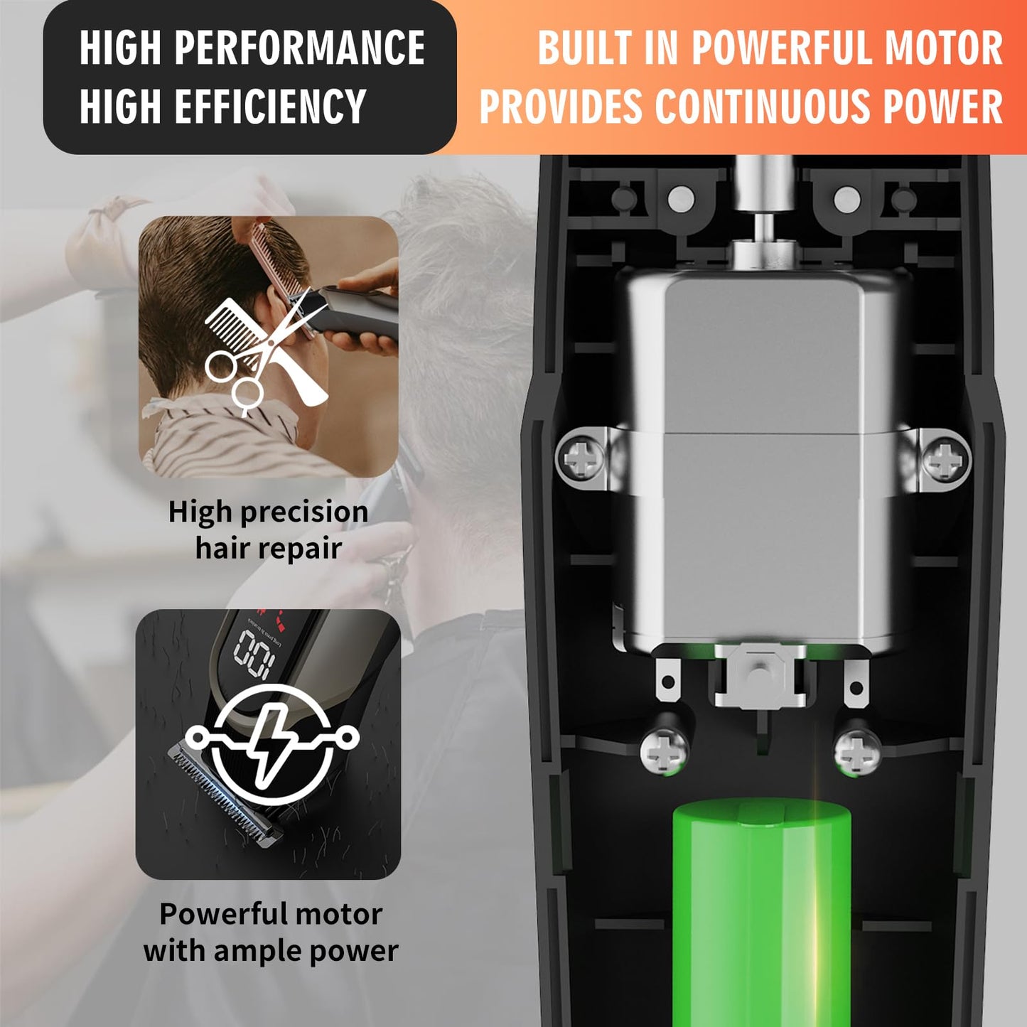 RUIBO Beard Trimmer for Men, 5-in-1 Cordless Hair Clipper Kit with Foil Razor, Waterproof Body, Nose & Ear Groomer, Precision Trimming for Beard, Hair & Body Care (Green)