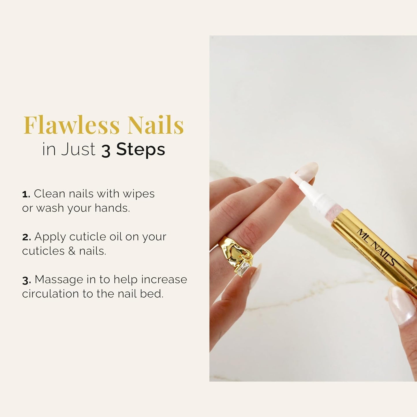 Cuticle Oil Pen - Moisturizing Nail Strengthener with Jojoba Oil & Vitamin E | Quick-Absorbing 3mL Rose