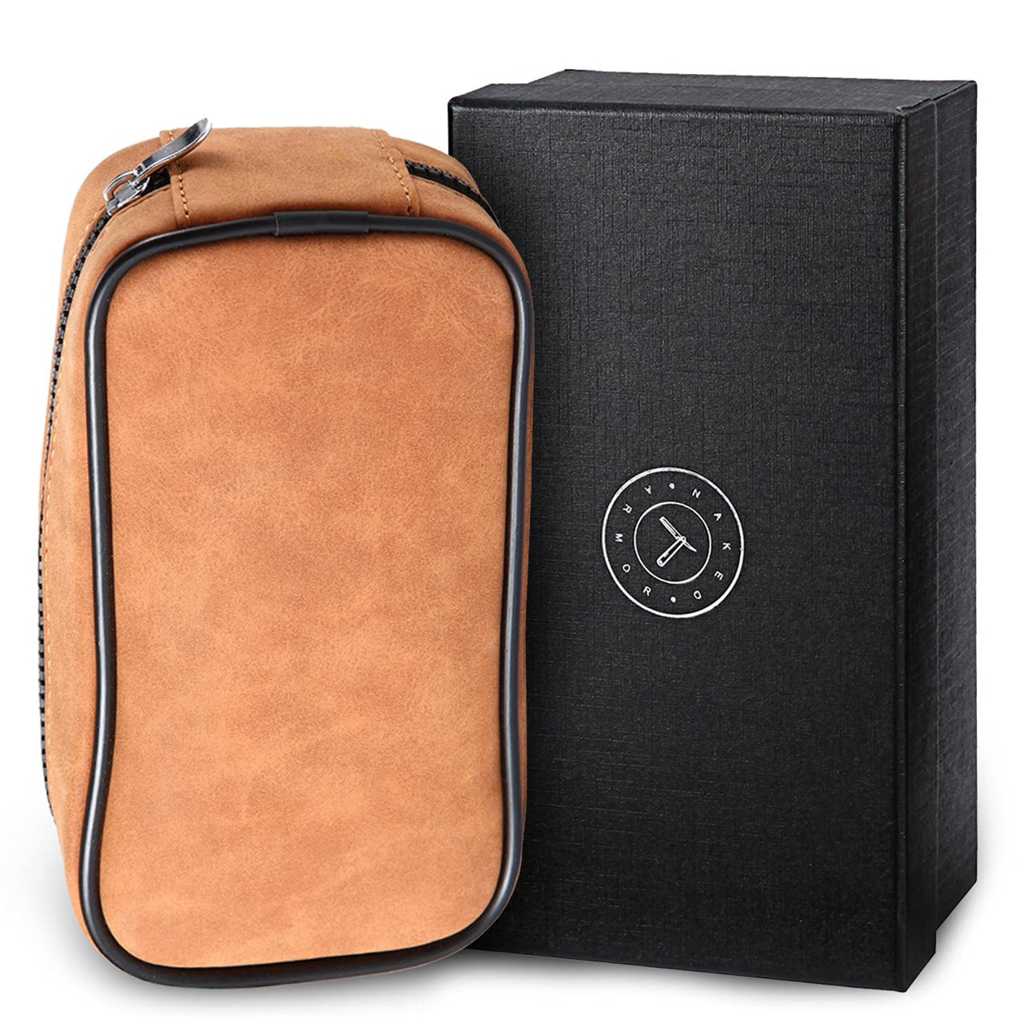 Leather Razor Travel Case - Safety Razor Case, Straight Razor Case, Disposable Razor Case, Elegant Travel Razor Case For Your Razor + Brush + Soap Puck, Keeps Razor & Brush Clean, Travel In Style
