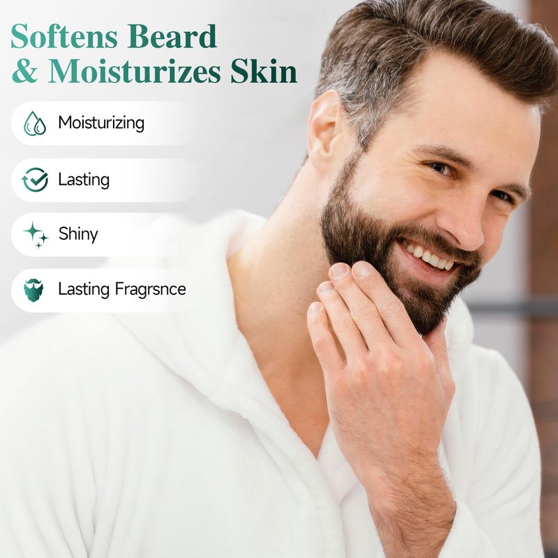 Beard Balm，2X Concentration Biotin Beard Balm for Men (2 oz) - Natural Mens Beard Oil with Castor Oil，Argan Oil, Jojoba Oil and Vitamin,Thickening for Beard，Beard Growth Softener (Cedarwood)