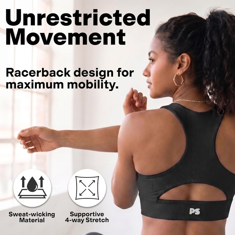 High Neck Longline Sports Bra - Wireless Criss Cross Back Padded Workout Top | Removable Pads, Comfortable Fit