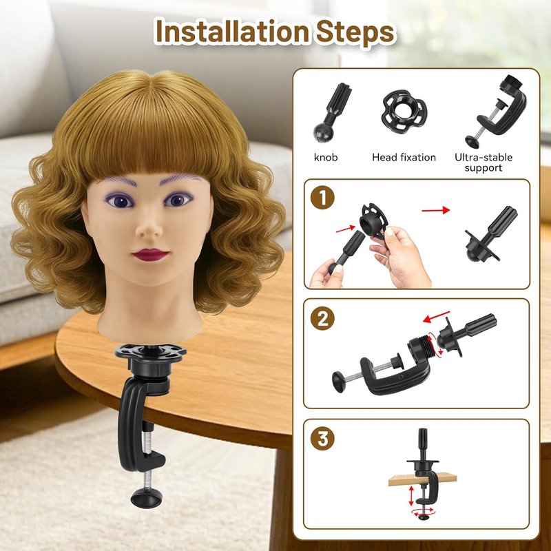 Mannequin Head with 90% Human Hair - 26-28" Realistic Hair Styling Doll for Cosmetology Training & Hairdressers