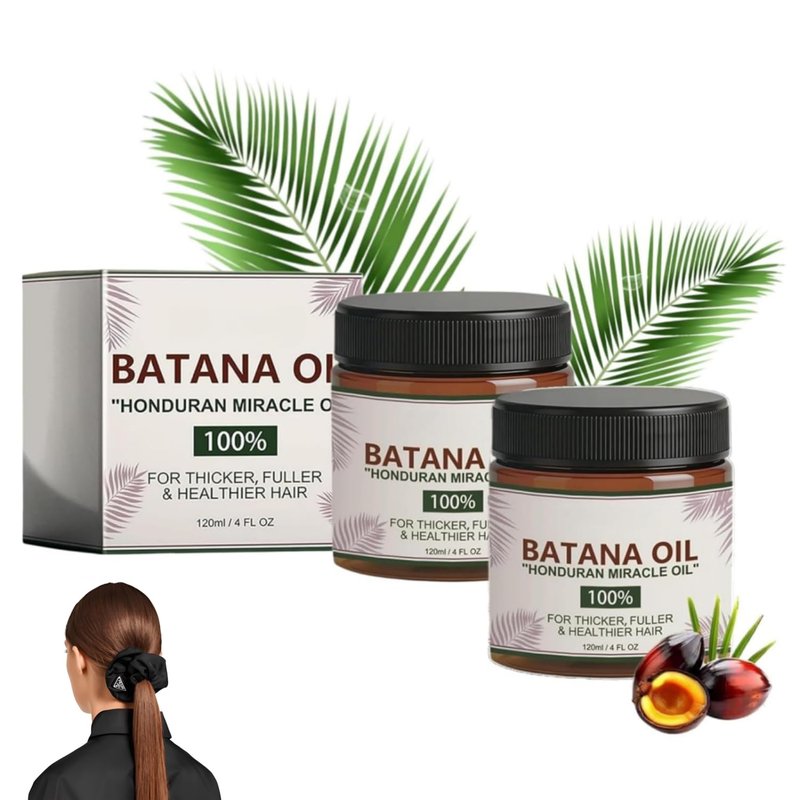 Batana Oil for Hair Growth, Hydrating Oil for Thicker, Stronger Hair and Scalp Health, 100% Pure Batana(2PCS)