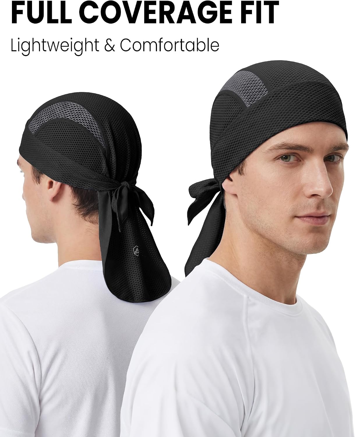 Cooling Skull Cap Durag | Sweat-Wicking Head Wrap for Cycling, Running & Motorcycle | Breathable Doo Rag