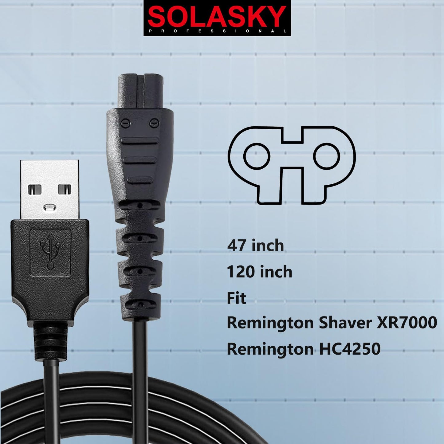 SOLASKY USB Charger Cord Compatible with Remington Shaver Clipper Charger USB Cable Power Cord for Remington XR7000 HC4250