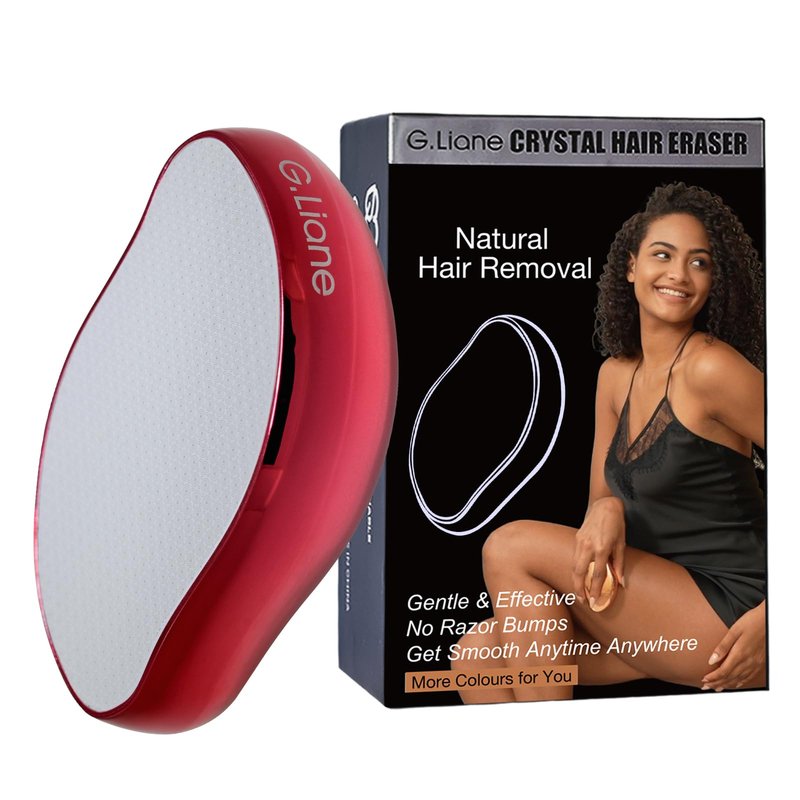 G.Liane Crystal Hair Eraser,Upgraded Painless Crystal Hair Remover,Effective Nano Glass Hair Removal Device and Skin Exfoliation,Body Epilator for Women and Men(Red)