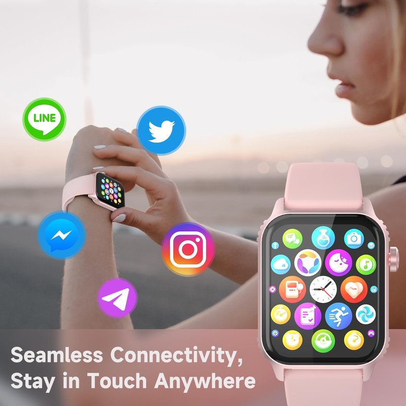 Smart Watch for Women, 120 Sports Modes Smartwatch with 1.83" HD, Alexa Built-in, Heart Rate/Sleep Monitor, IP67 Waterproof, Bluetooth Call & Music Control Fitness Watch for iPhone/Android (Pale Pink)