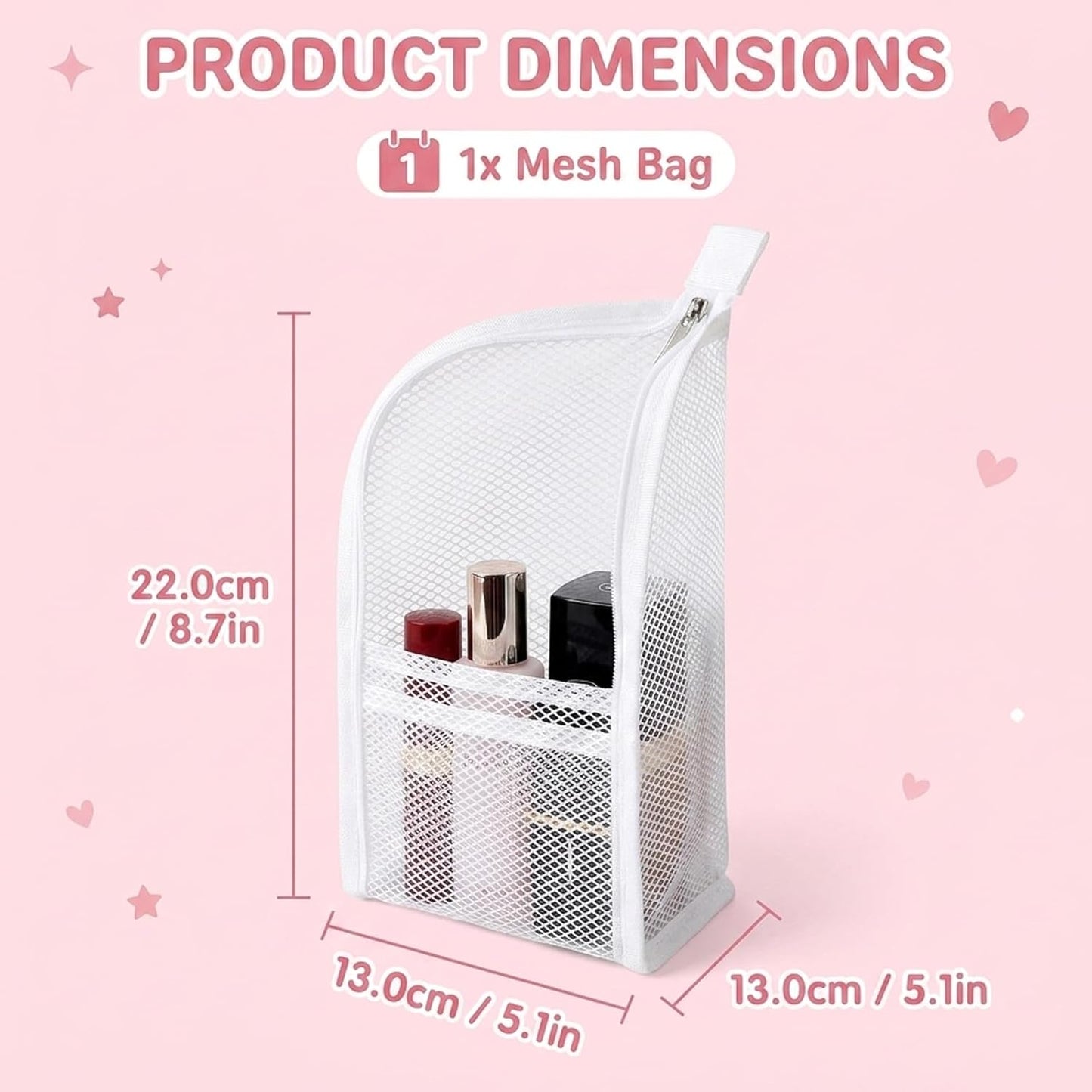 Travel Toiletry Bag - Hanging Makeup Organizer with Clear Compartments | Large White Bag with Multiple Pockets