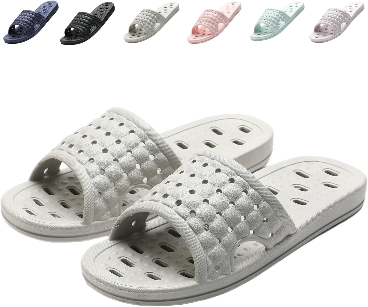 Quick Dry Shower Shoes for Men & Women - Non-Slip Dorm Slippers | Comfortable Slides