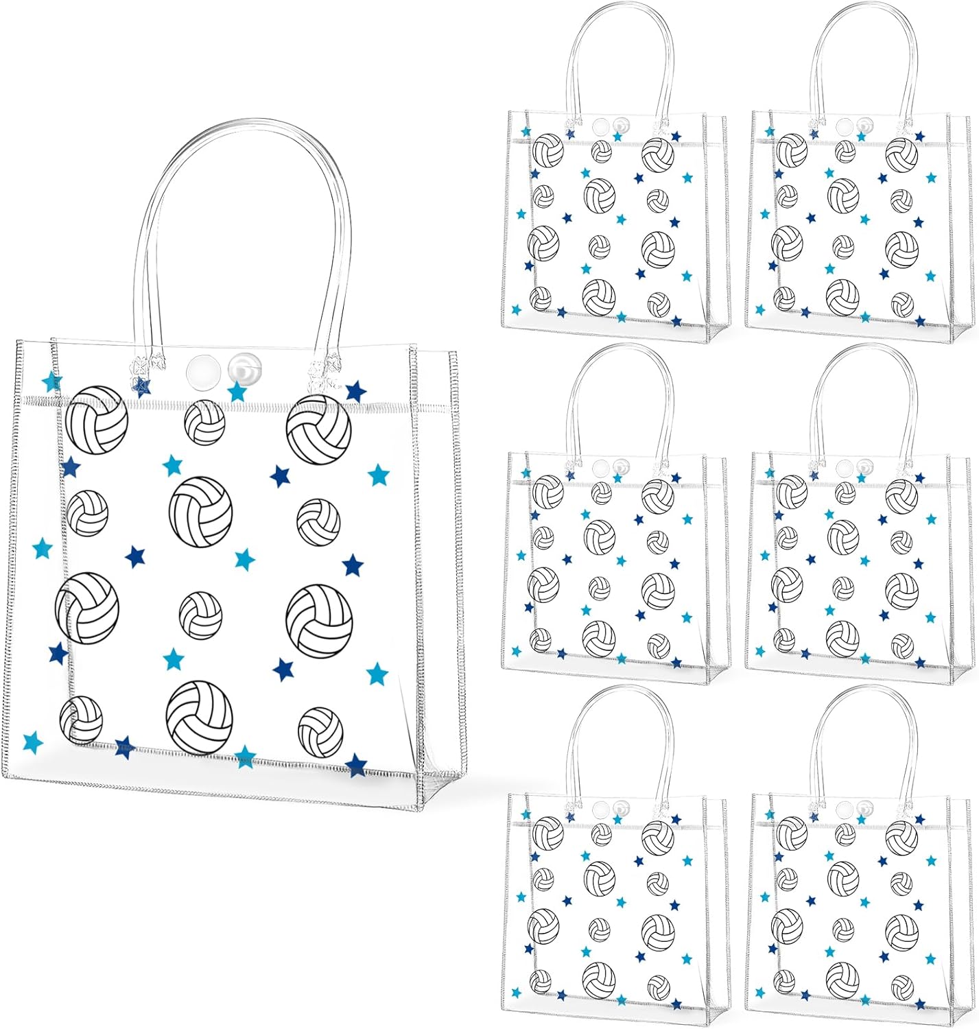 Softball Clear PVC Gift Bags - 24Pcs Sport Theme Goodie Treat Tote Bags | 8 x 8 x 3In for Boys Birthday Party & Baby Shower Decor