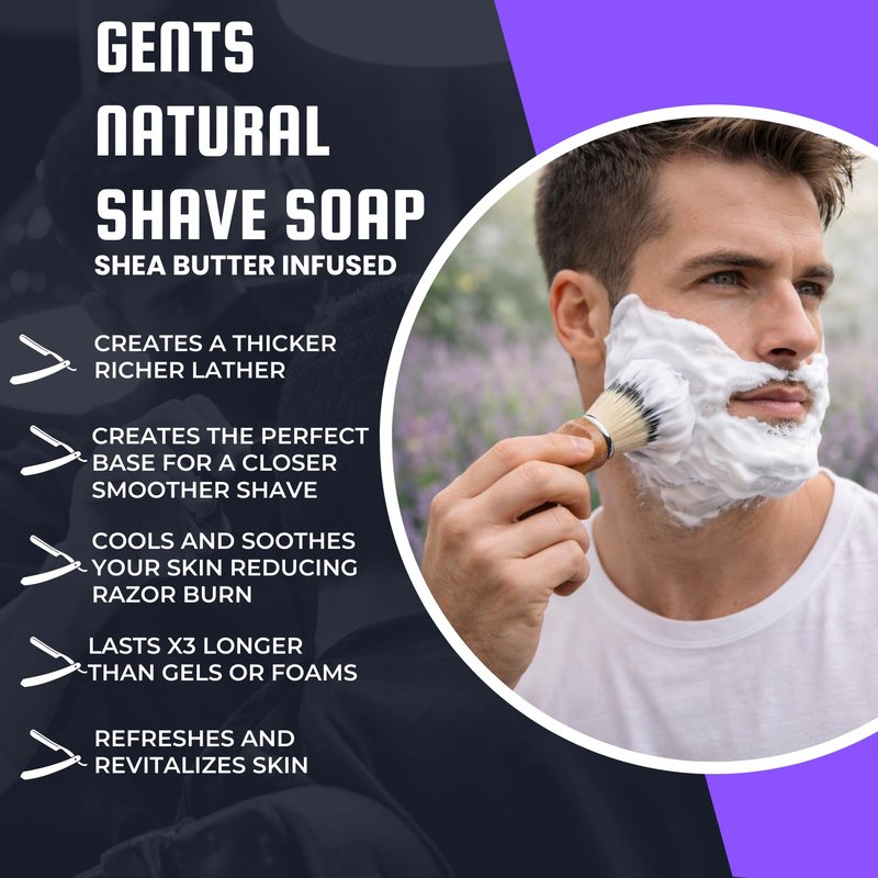 G.B.S Men's Lavender and Citrus Shaving Soap, Pack of 3