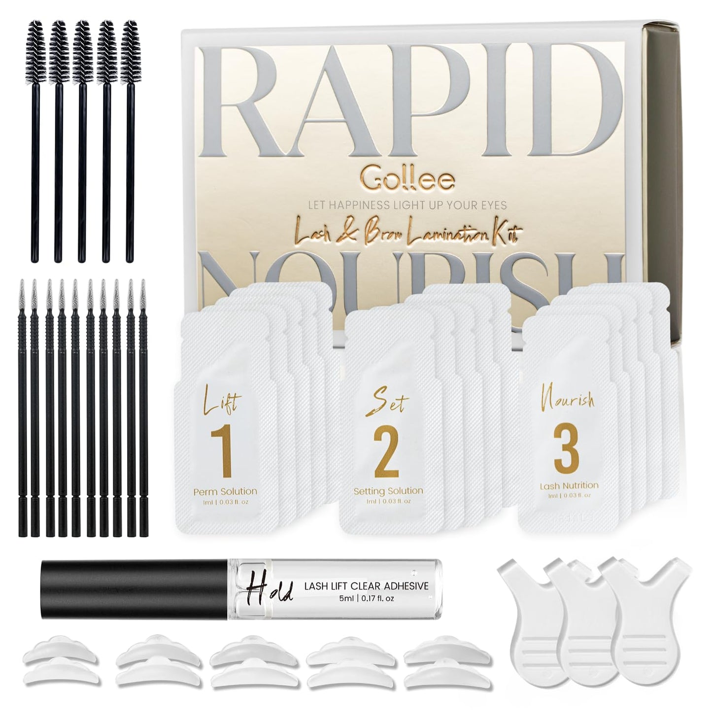 Brow Lamination Kit | Eyelash Lift & Perm Kit for Natural Curling - Long-Lasting Results at Home