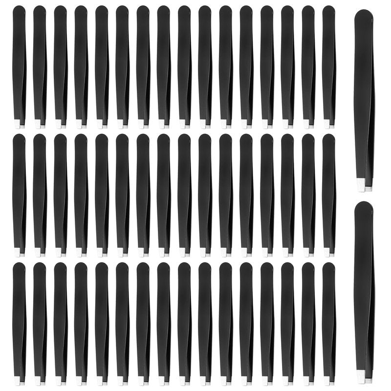 50 Pcs Eyebrow Tweezers Set Stainless Steel Slant Tip Tweezers Professional Precision Eyebrow Plucking Grooming Ingrown Growing Hair Remover for Women and Men Facial Hair